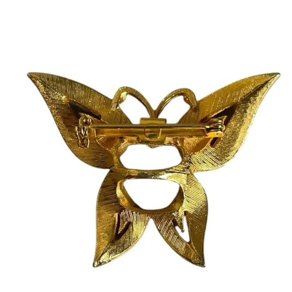 Vintage Gold Tone Butterfly Brooch